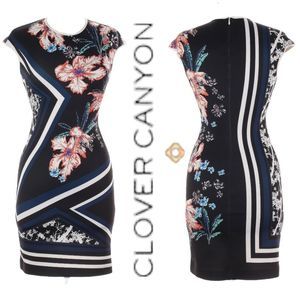 Clover Canyon Floral‎ Bodycon Dress Size Small EUC